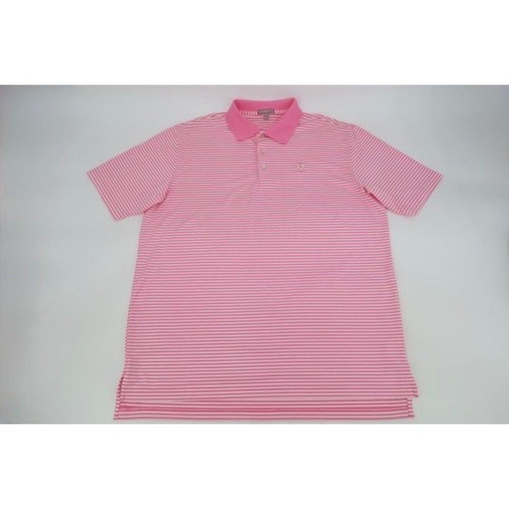 Peter Millar Summer Comfort‎ Polo Shirt Mens XL Pink Striped Golf Performance - Picture 2 of 10